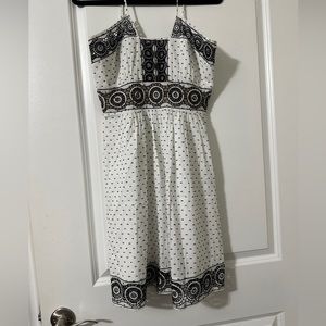 BCBG MAXAZRIA Spaghetti Strap Black White Dress US 6